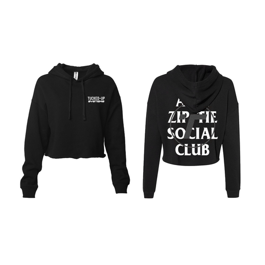 ANTI ZIP-TIE SOCIAL CLUB CROPPED HOODIE
