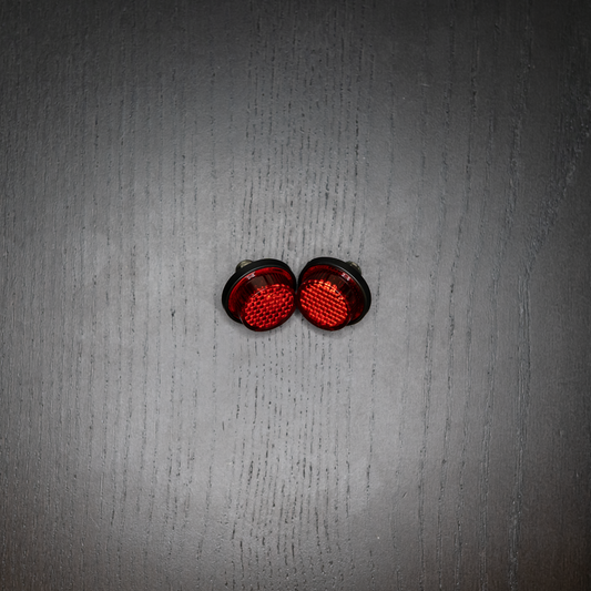 RED MOTORCYCLE MINI LICENSE PLATE REFLECTOR BOLTS