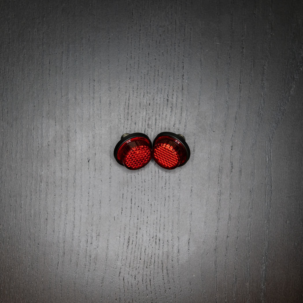 RED MOTORCYCLE MINI LICENSE PLATE REFLECTOR BOLTS